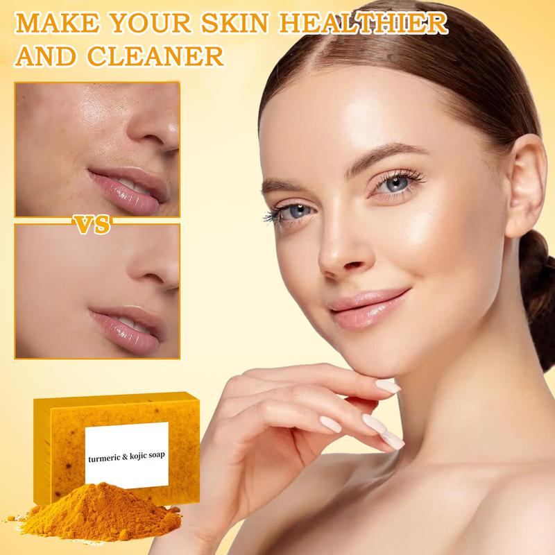 3PCS Lemon Turmeric Kojic Acid Soap Lemon Kojic Acid Soap Bar Turmeric Soap Bar Kojic Acid Soap for Face turmeric  soap