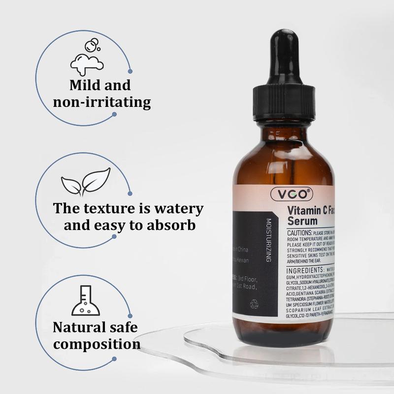 VGO Vitamin C Facial Serum Essence, 30ml  60ml - Brightens Skin Tone, Moisturizes and Hydrates, Fades Acne Scars - Hydrating, Moisture