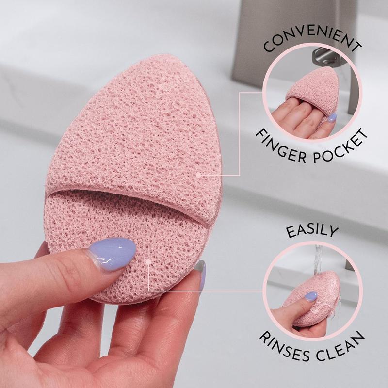 Face Scrubber Exfoliator, Facial Sponges for Face Wash, Reusable Makeup Remover Exfoliating Pads, Blue and Pink, 2.6 in.  x 3.9 in. , 2 Pack Cleansing Skincare Acne Flawless Gentle Comfort