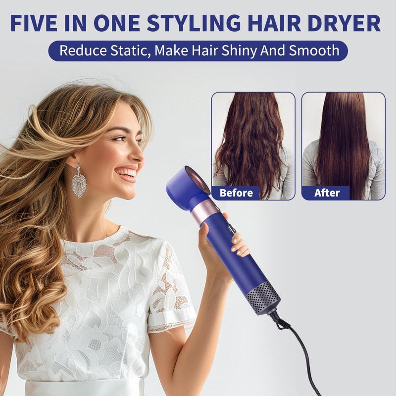 Professional Hair Dryer Brush Set - 5 in 1 One Step Hot Air Brush for Fast Drying, Curling, Straightening, and Combing do mido Plug Curler