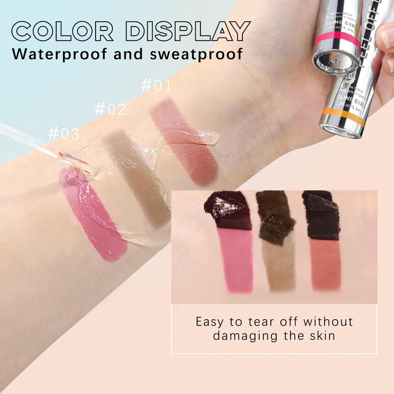 3 Colors Peel Off Lip Liner Stain Set for women. Waterproof, long-lasting, highly pigmented. Matte, natural lip tint for makeup.