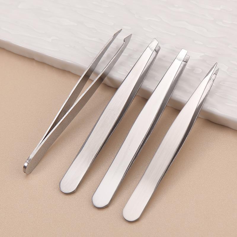 Professional Stainless Steel Tweezer Set-Precision Oblique, Flat and Pointed Tweezers for Eyebrow Trimming, Facial Hair, Folliculitis and Irritant Removal, without Flavor Beauty Tools Set, Leaving Skin Smooth