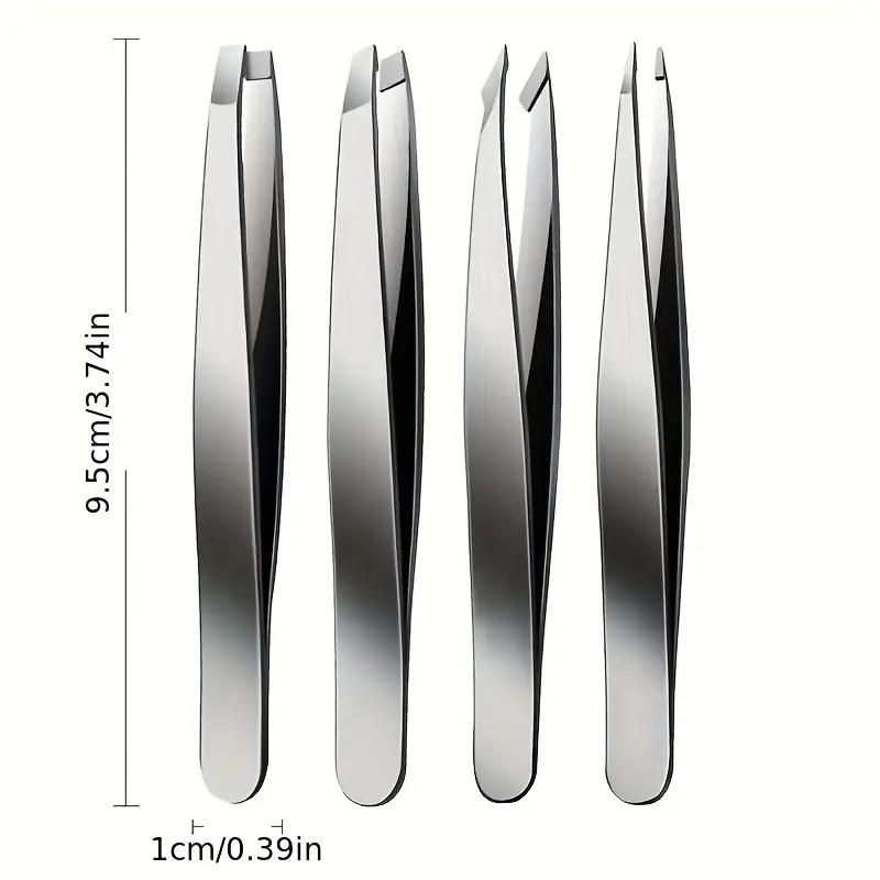 Professional Stainless Steel Tweezer Set-Precision Oblique, Flat and Pointed Tweezers for Eyebrow Trimming, Facial Hair, Folliculitis and Irritant Removal, without Flavor Beauty Tools Set, Leaving Skin Smooth