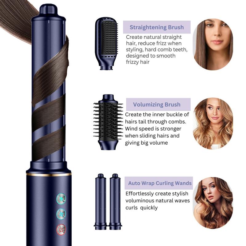 RWeLit 5 in 1 Ionic Coanda Blow Dryer - Aluminum Hot Air Styler - Multistyler Hair Styling Tools - 120,000RPM High Speed Auto Wrap Curling Wand Straightener Brush Volumizing Curlers Air Curler Comfort