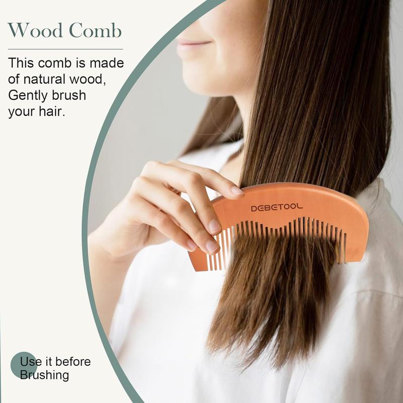 Bamboo Hair Brush - 100% Boar Bristle Hair Brush Set with Wood Comb and Hair Cleaner, Soft Bristle Hair Brush for Women and Men, Restores Shine and Texture to Hair