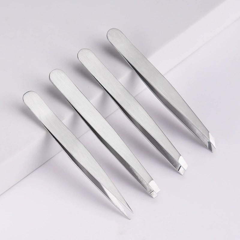 Professional Stainless Steel Tweezer Set-Precision Oblique, Flat and Pointed Tweezers for Eyebrow Trimming, Facial Hair, Folliculitis and Irritant Removal, without Flavor Beauty Tools Set, Leaving Skin Smooth