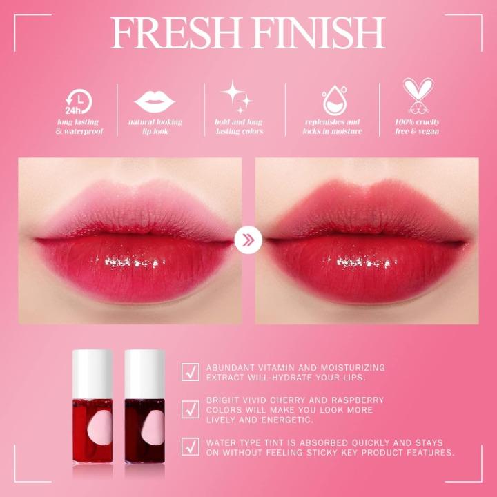 Lip Tint Stain Set: Long-Lasting Waterproof Lip Stains - Lightweight, Non-Sticky, Transfer-Proof Gloss Lipgloss Lipstick