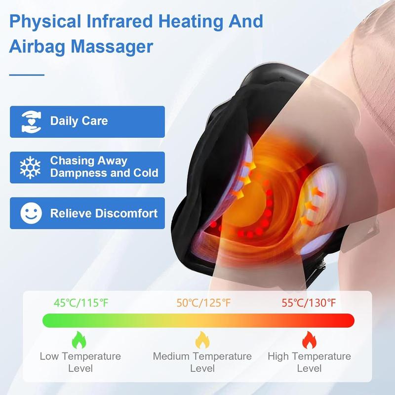 SPOVEN Cordless Knee Massager – Heat & Vibration, Large LED Screen, Adjustable Comfort, Ideal Gift for Husband, Mom, Dad