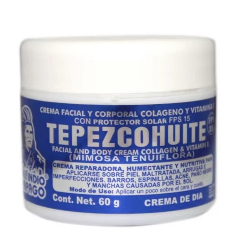 DEL INDIO PAPAGO White Tepezcohuite Day Cream 60gr  2.02Fl Oz - Gentle and Effective Cleansing and Hydration for All Skin Types - Delicate, Daily dark spot