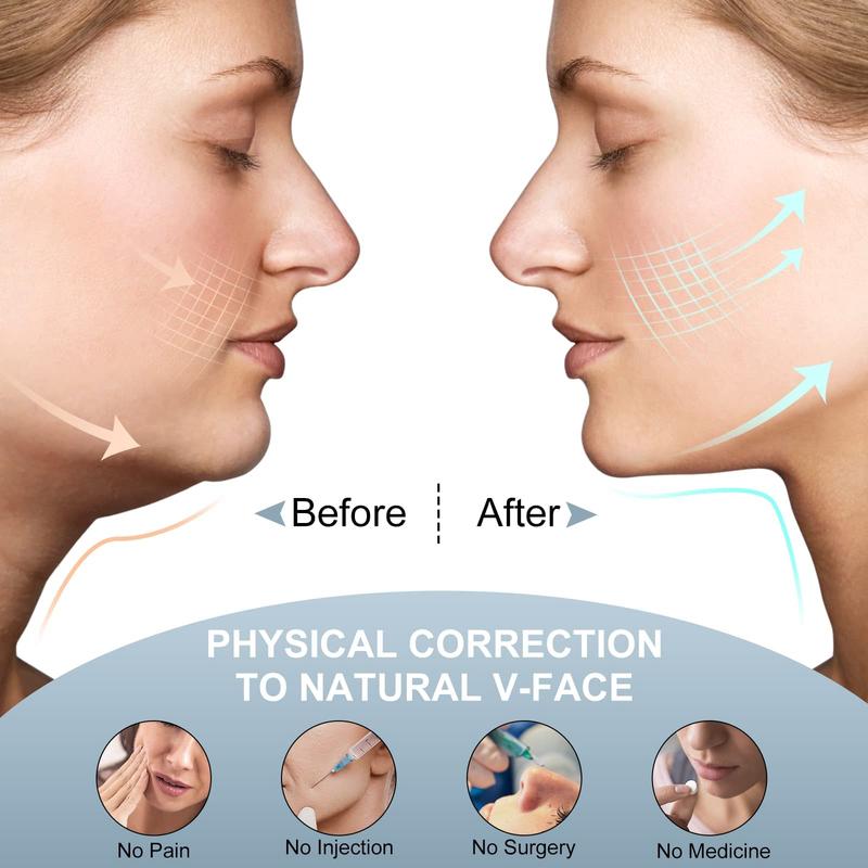 JUSRON 3D Double Chin Reducer V Line Face Lifting Tape Face Strap,   Soft Silicone  High elasticity Chin Strap Face Shaper to Removing Double Chin for Women and Men