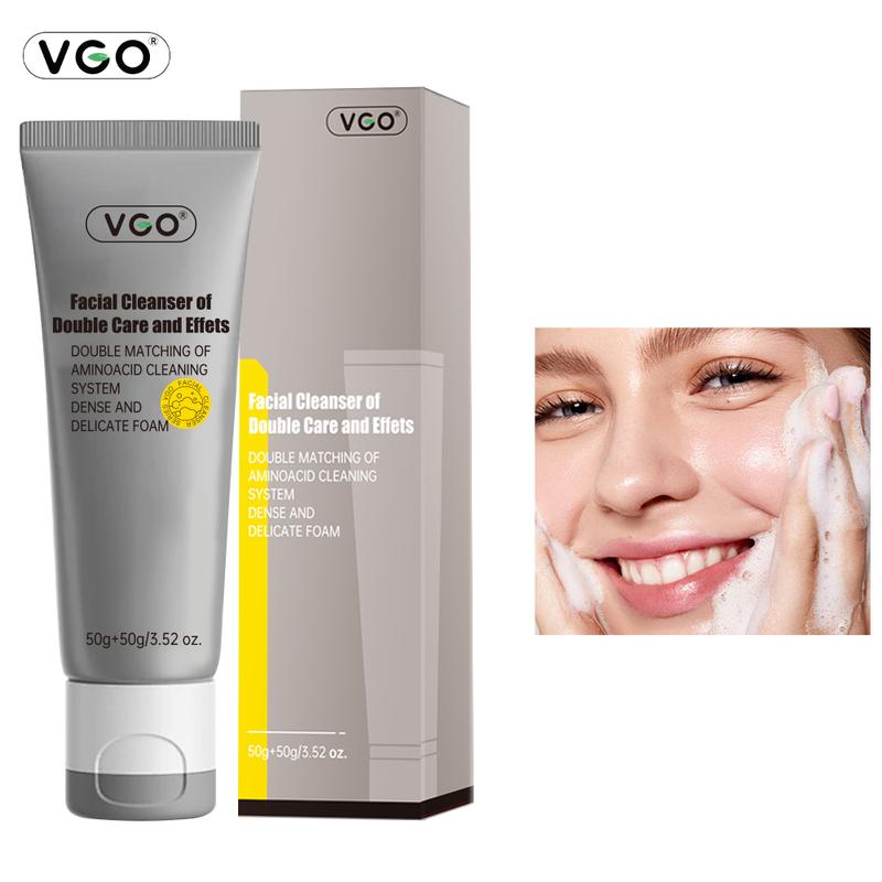 VGO Facial Cleanser, Daily Face Wash of Double Care, Cleansing and Moisturizing Set for Skin moisturize and Hydration - Moisturizer Skin Repair Skincare Repair Comfort Hydrate Moisture Hydrating Facial Wash Facial Cleansing