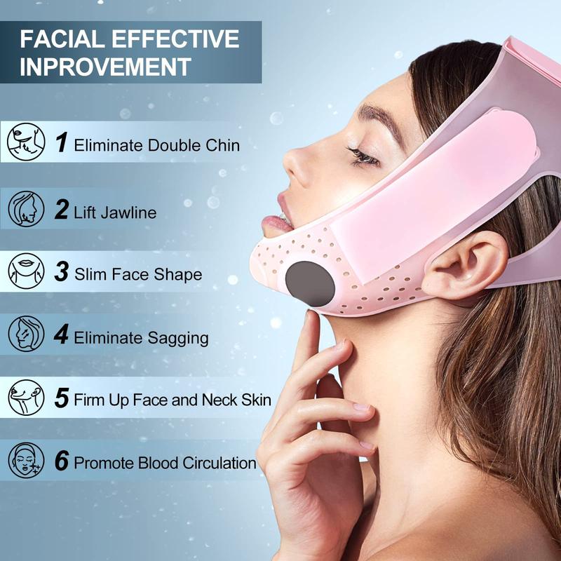 JUSRON 3D Double Chin Reducer V Line Face Lifting Tape Face Strap,   Soft Silicone  High elasticity Chin Strap Face Shaper to Removing Double Chin for Women and Men