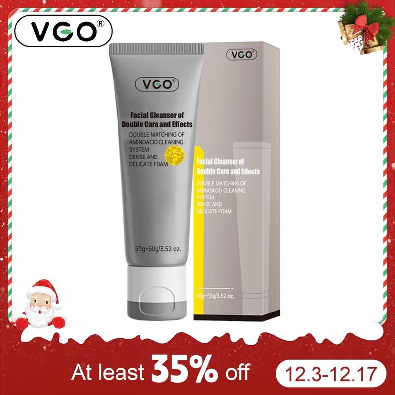 VGO Facial Cleanser, Daily Face Wash of Double Care, Cleansing and Moisturizing Set for Skin moisturize and Hydration - Moisturizer Skin Repair Skincare Repair Comfort Hydrate Moisture Hydrating Facial Wash Facial Cleansing