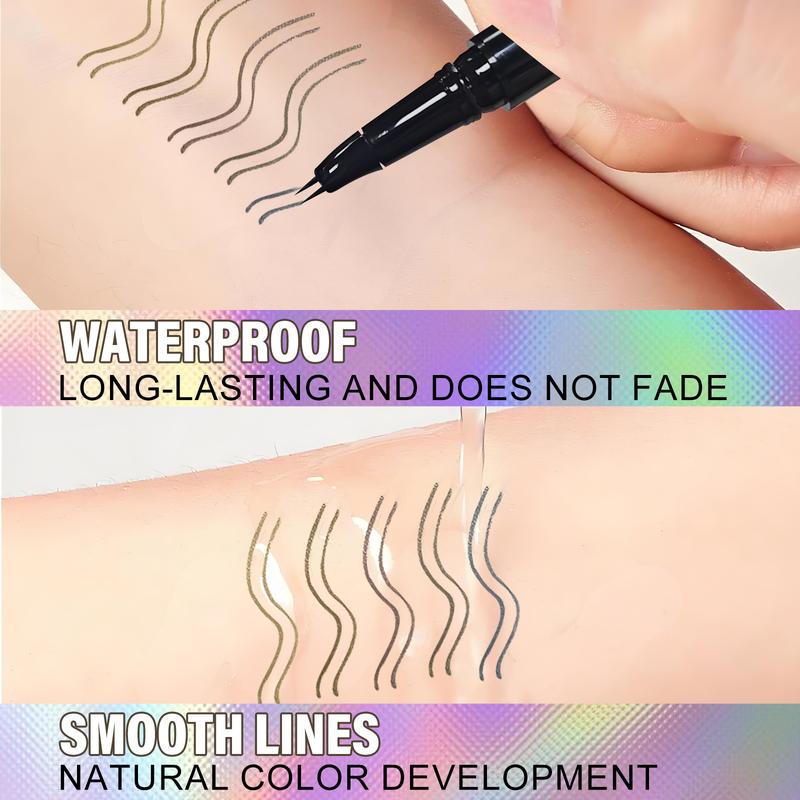 Curved Eyebrow Pen with Micro-Fork-Tip Applicator - Natural-Looking Brows, Long-Lasting Makeup Cosmetic, Waterproof, 5 Color Choices