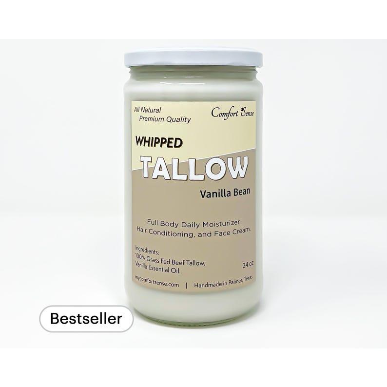 Vanilla Whipped Tallow, Vanilla Bean Whipped Grass fed Beef Tallow Moisturizer