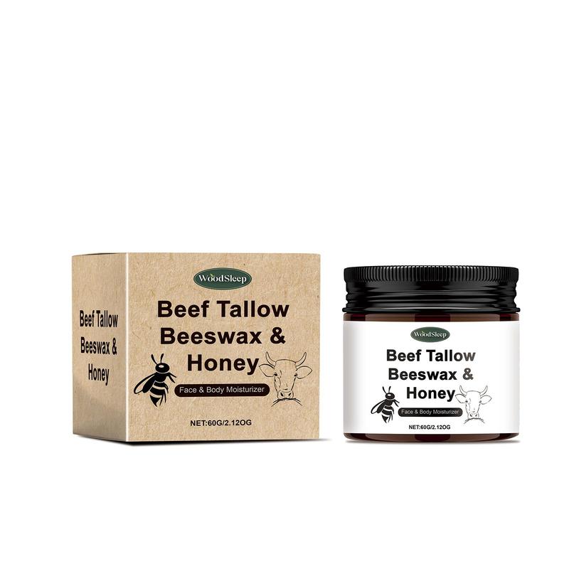 Beef Tallow Beeswax & Honey Moisturizer, Gentle Nourishing Body & Face Moisturizer, Hydrating Skin Care Cream for Women & Men