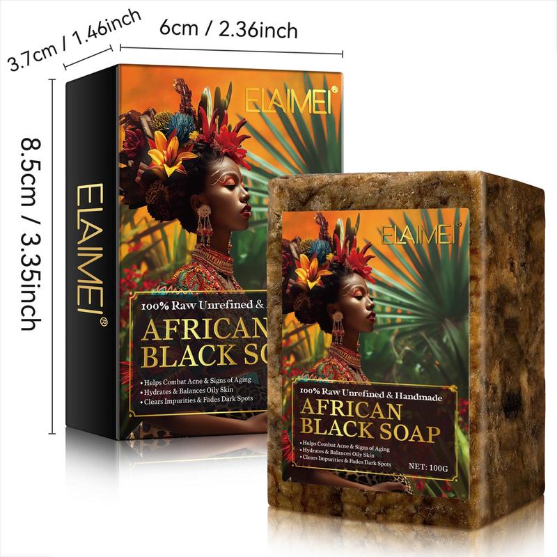 African Black Soap with Foaming Net, Deep Cleansing & Moisturizing Body Wash Soap, Exfoliating Body Wash & Care Product for Women & Men