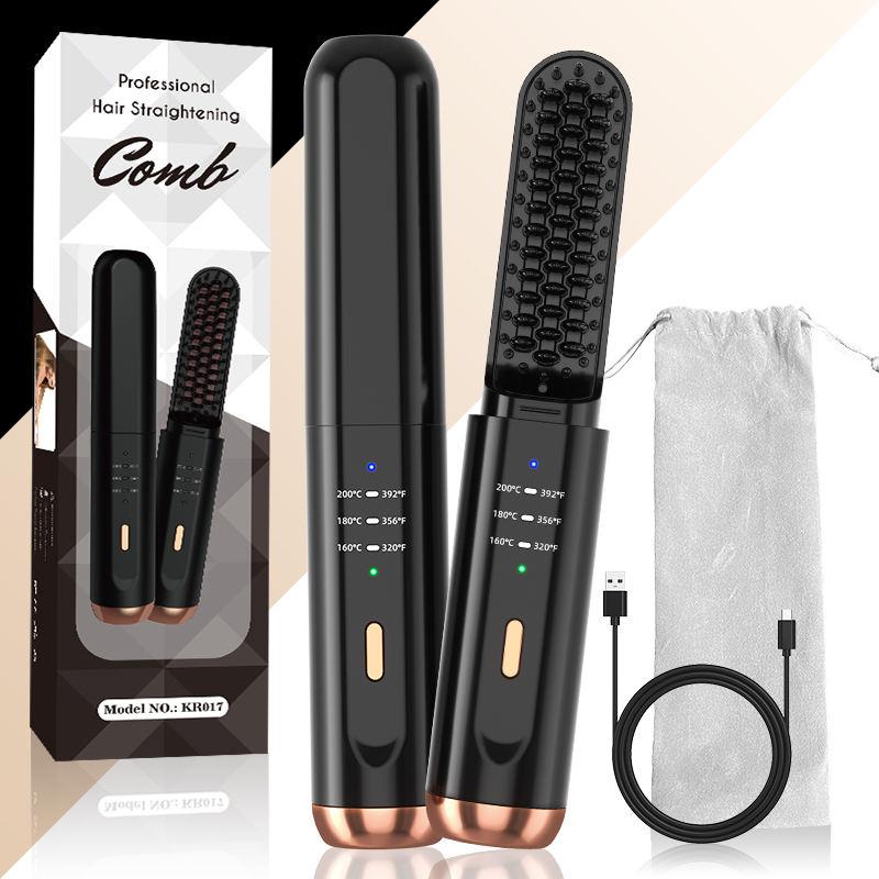 IonicGlide Wireless Hair Straightener Comb: Unisex, for female hair straightening and mans beard styling