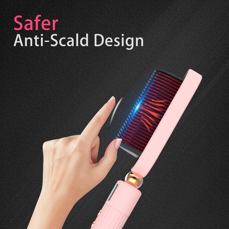 [Christmas Gift Deal] OLDAO Negative Ion Straightener Comb,2-in-1 Professional Salon Styling Tool,Multi-Temperature Design,Comfortable,Smooth,Suitable for Home and Travel