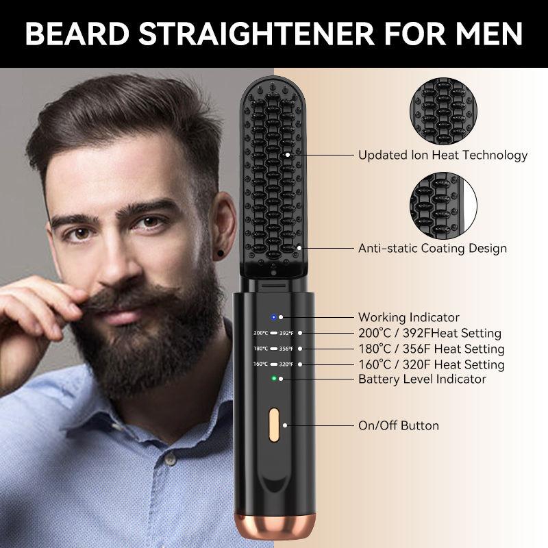 IonicGlide Wireless Hair Straightener Comb: Unisex, for female hair straightening and mans beard styling