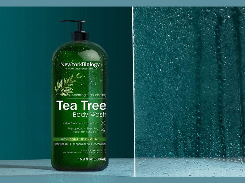 New York Biology Tea Tree Body Wash for Men and Women - Moisturizing Body Wash Helps Soothe Itchy Skin, Jock Itch, Athletes Foot, Nail Fungus, Eczema, Body Odor and Ringworm - 16.9 Fl Oz