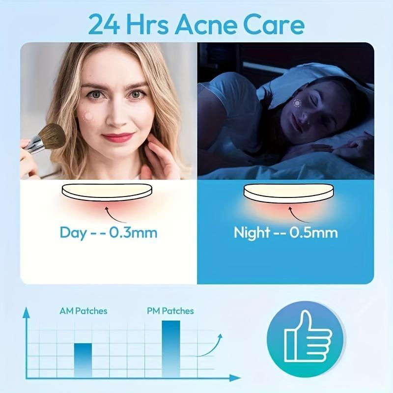 Hydrocolloid Acne Patches, 1 Box Transparent Round Acne Patches, Facial Skin Care Products for Women & Men