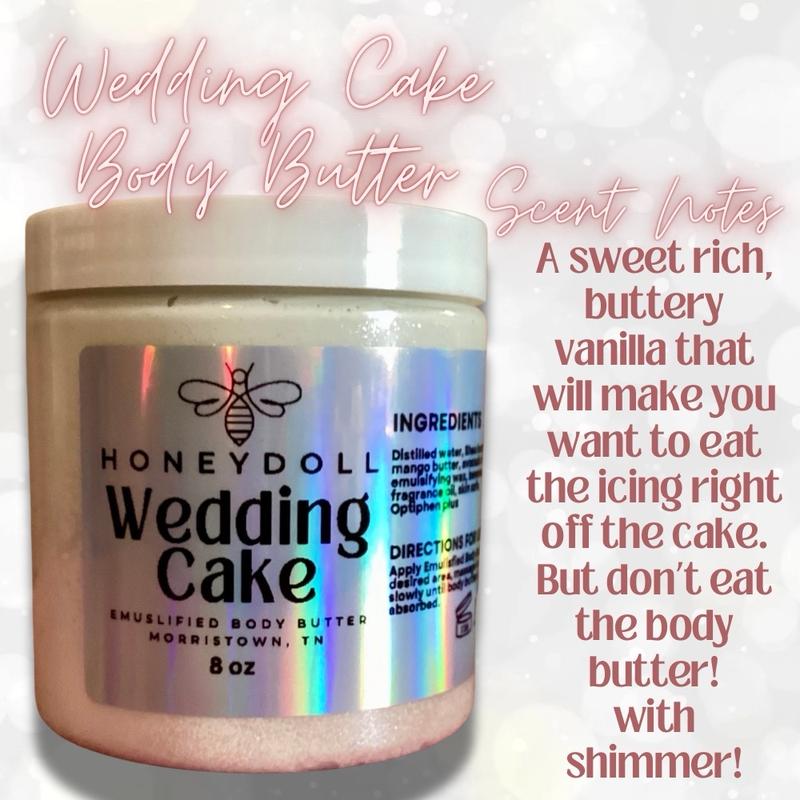 Wedding Cake Emulsified Body Butter - shimmering Body Butter - Moisturizing - Body Care