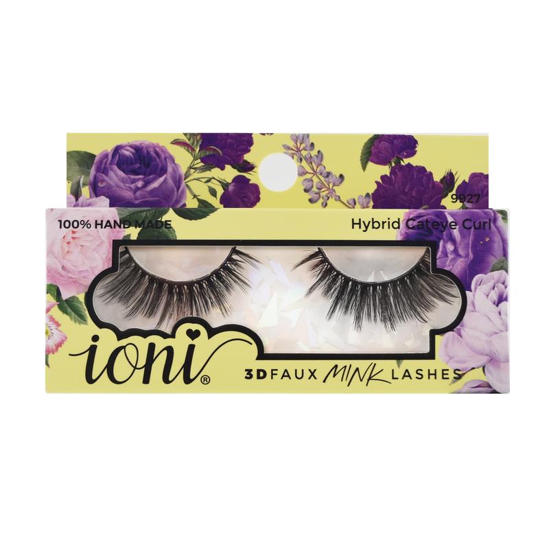 (12 Pairs) Ioni Hybrid Cateye Curl Lashes - 3D Faux Mink