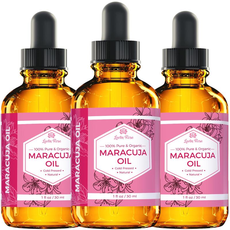 Leven Rose Maracuja Oil 1oz – 100% Natural Passion Fruit Seed Oil! Hydrate & Restore Radiant Skincare, Skin Repair, Hair & Nails with Daily Comfort