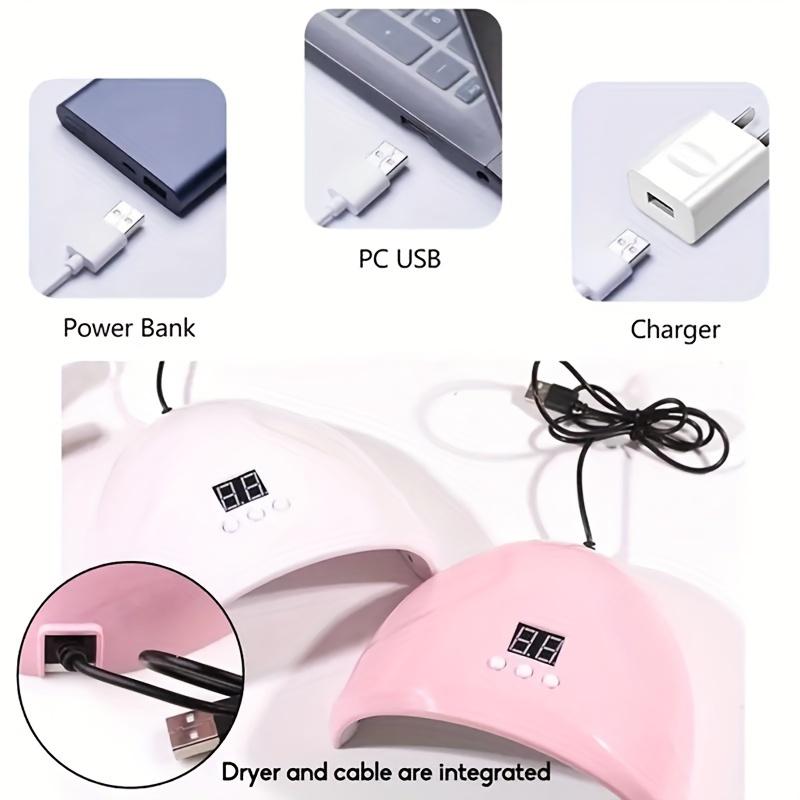 36W High-Speed LED UV Nail Lamp - Quick Drying, Auto Sensor, Timers, and USB Powered for Home Salon or Personal Nail Care - Safe, Energy Efficient, and Portable