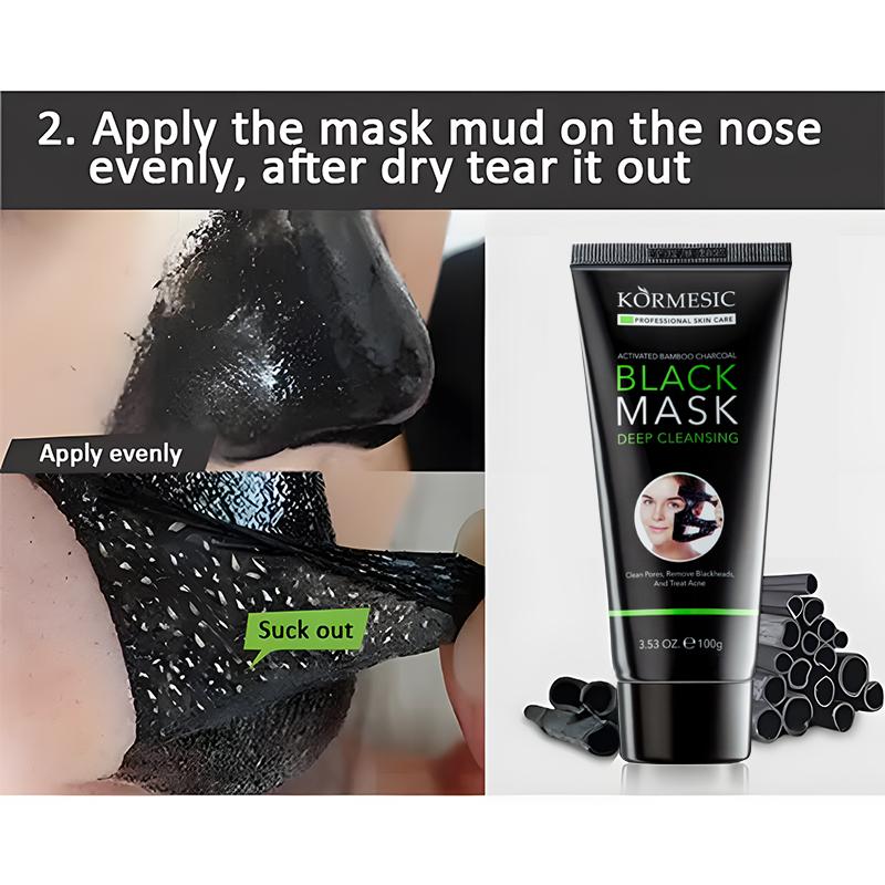 Bamboo Charcoal Blackhead Remover Mask Deep Cleansing Purifying Blackhead Peel-off Facial Mask 100g Unisex Skincare Blackhead Removal Smooth Clear Exfoliant Gentle Face Mask Skin Repair Comfort Pore Moisturize blackhead Removal products