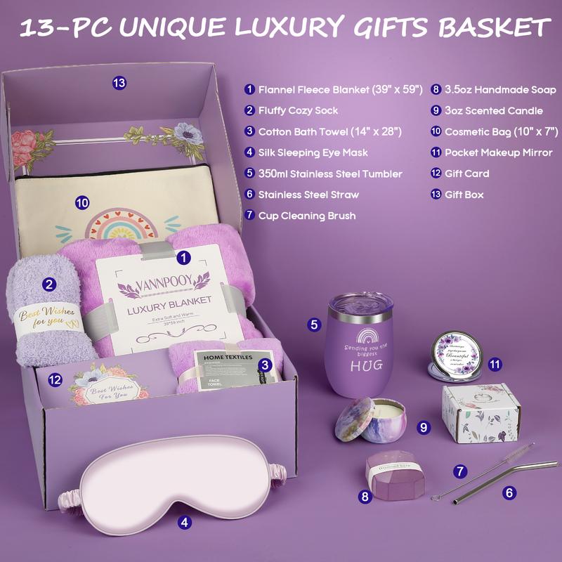 Christmas Gifts for Women, Best Friend Birthday Gifts for Women Friendship Gift Basket, Spa Self Care Package Kit, Feel Better Gift Set, Anniversary Retirement Thinking of You Gift Box for Mom Sister Wife,