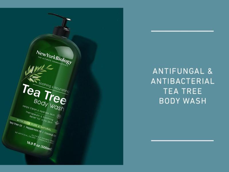 New York Biology Tea Tree Body Wash for Men and Women - Moisturizing Body Wash Helps Soothe Itchy Skin, Jock Itch, Athletes Foot, Nail Fungus, Eczema, Body Odor and Ringworm - 16.9 Fl Oz