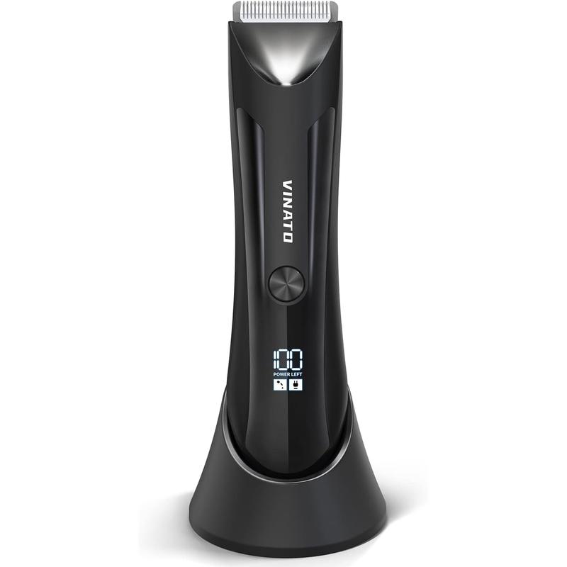 VINATO Electric Body Hair Trimmer - Manscape Ball Trimmer, Groin Hair Trimmer for Men, Waterproof Ball Shaver, USB Recharge Dock Replaceable Ceramic Blade, Male Hygiene Razor, 90 Mins Battery Life VINATO