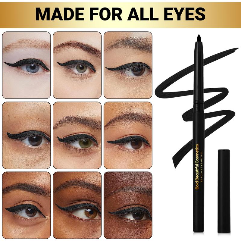 Bold Beautiful Cosmetics Gel Eyeliner Pencil Waterproof and Smudge-Proof Black Eye Makeup Stick liner Sensitive Eyes Friendly matte eyeliner