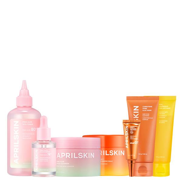 [APRILSKIN official] Ultimate Glass Skin Set (Double Cleanser, Vita Toner, Mucin Serum, IPMP Solution, Exfoliate Mask) | K-beauty Soothing Daily Skincare