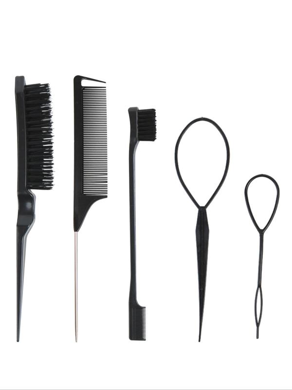 Hair Styling Comb Set, Hair Styling Tool Set, Including Hair Comb, Pointed Tail Comb, Eyebrow Brush, and Hair Pin, Professional Hair Salon Tools & Accessories