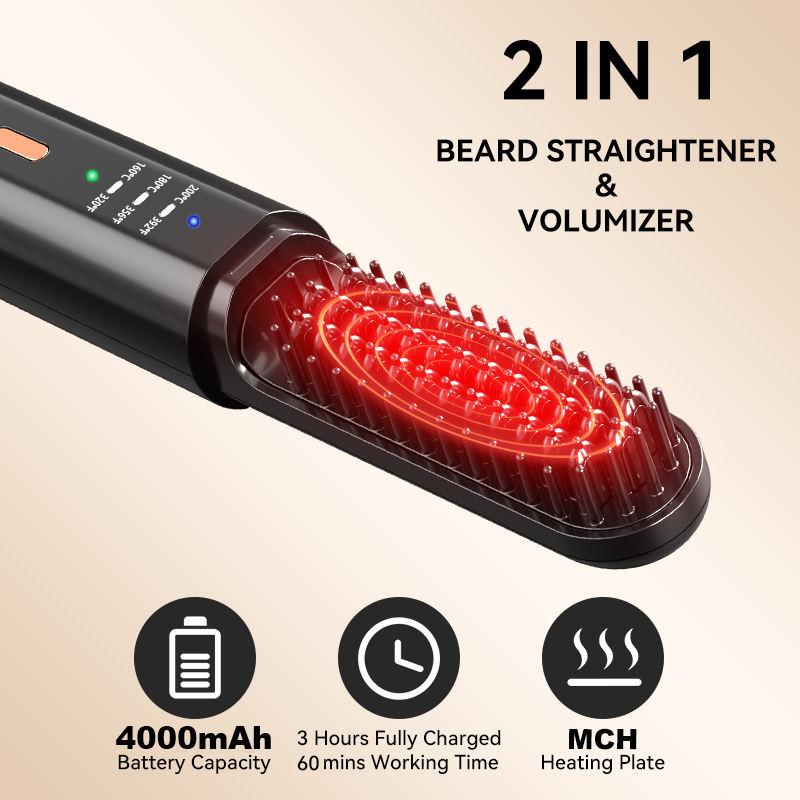 IonicGlide Wireless Hair Straightener Comb: Unisex, for female hair straightening and mans beard styling