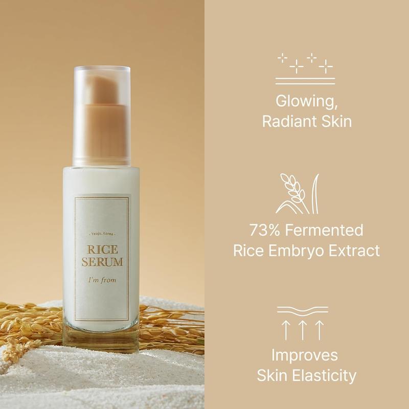 [I'M FROM OFFICIAL SHOP] Rice Cream + Rice Serum, Special Set, Rice Extract from Korea, Glow Essence with Niacinamide, Hydrating for Dry Skin, Vegan, Alcohol Free,Fragrance Free, Peta Approved, K Beauty Moisture Skincare Skin Repair Hydrate Moisturizer