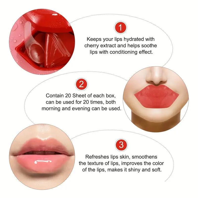 Cherry Moisturizing Plumping Lip Mask, Hydrating Lip Care Mask, Deeply Hydrate & Comfort Dry Lips, Nourishing Lip Patches, Personal Lip Skin Care Product, Christmas, Christmas Gift