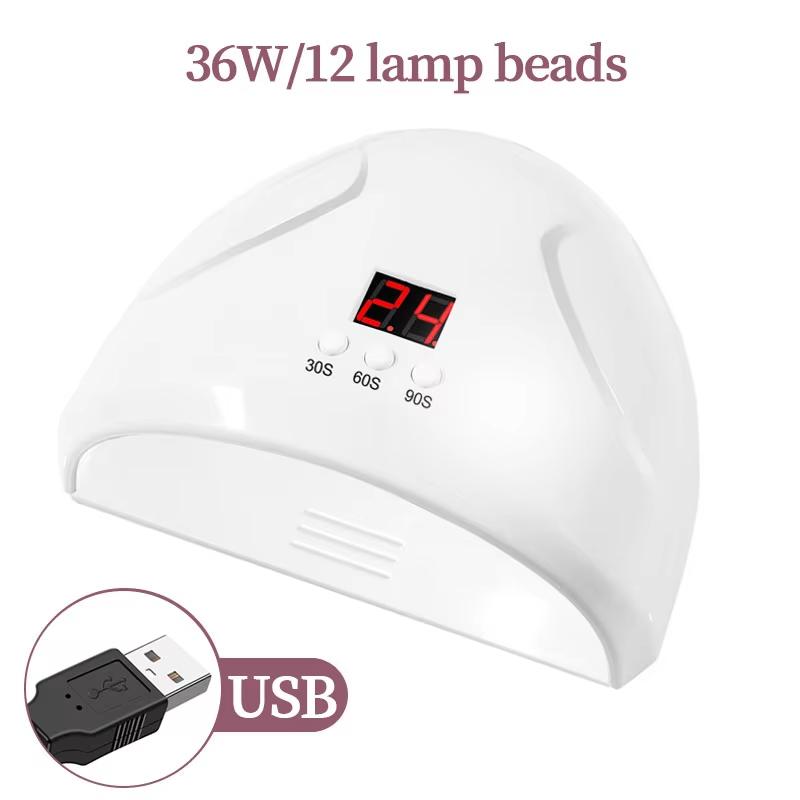 36W High-Speed LED UV Nail Lamp - Quick Drying, Auto Sensor, Timers, and USB Powered for Home Salon or Personal Nail Care - Safe, Energy Efficient, and Portable