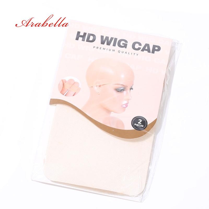 1 Bag 2 Counts Invisible and Breathable HD Wig Cap for Human Hair Synthetic Wig Installations Easy to Wear