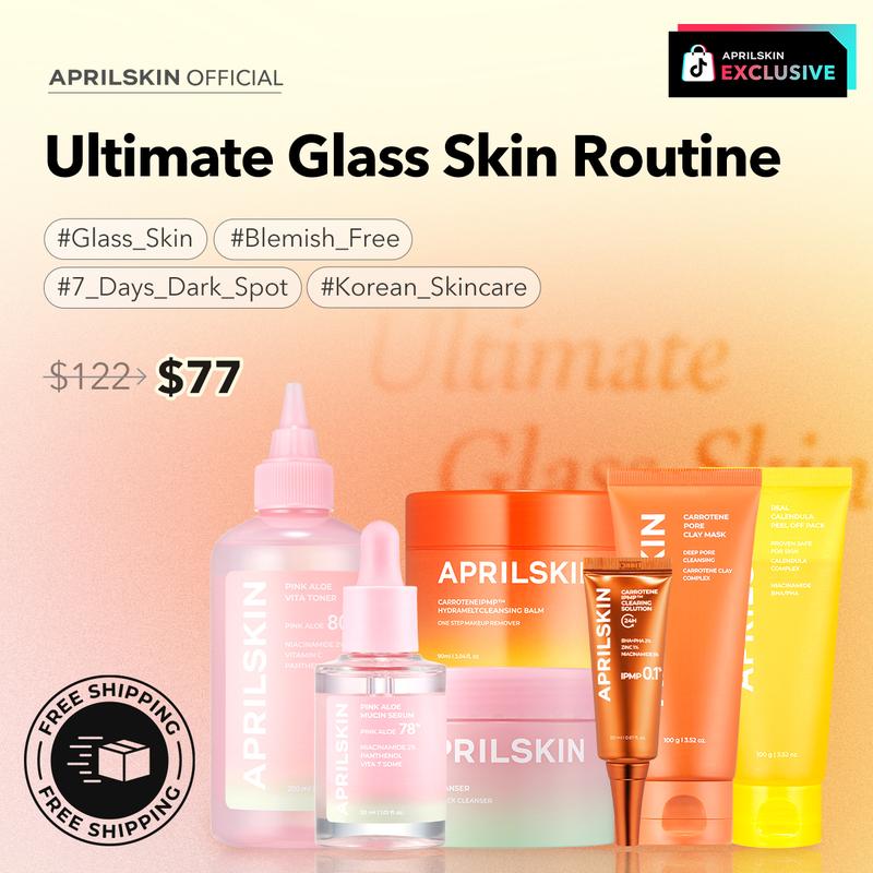 [APRILSKIN official] Ultimate Glass Skin Set (Double Cleanser, Vita Toner, Mucin Serum, IPMP Solution, Exfoliate Mask) | K-beauty Soothing Daily Skincare