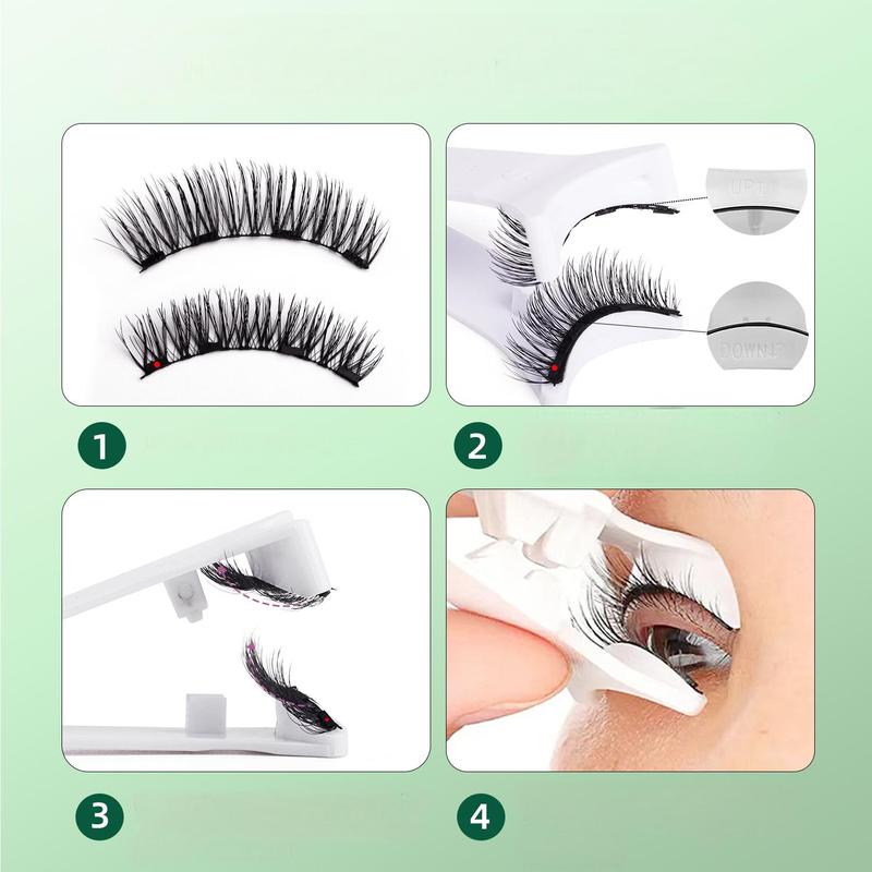 Magnetic Eyelashes without Eyeliner Reusable Dual Looking Natural No Glue 3D False Eyelashes Kit with Applicator Easy to Wear Makeup Cosmetic Halloween Waterproof