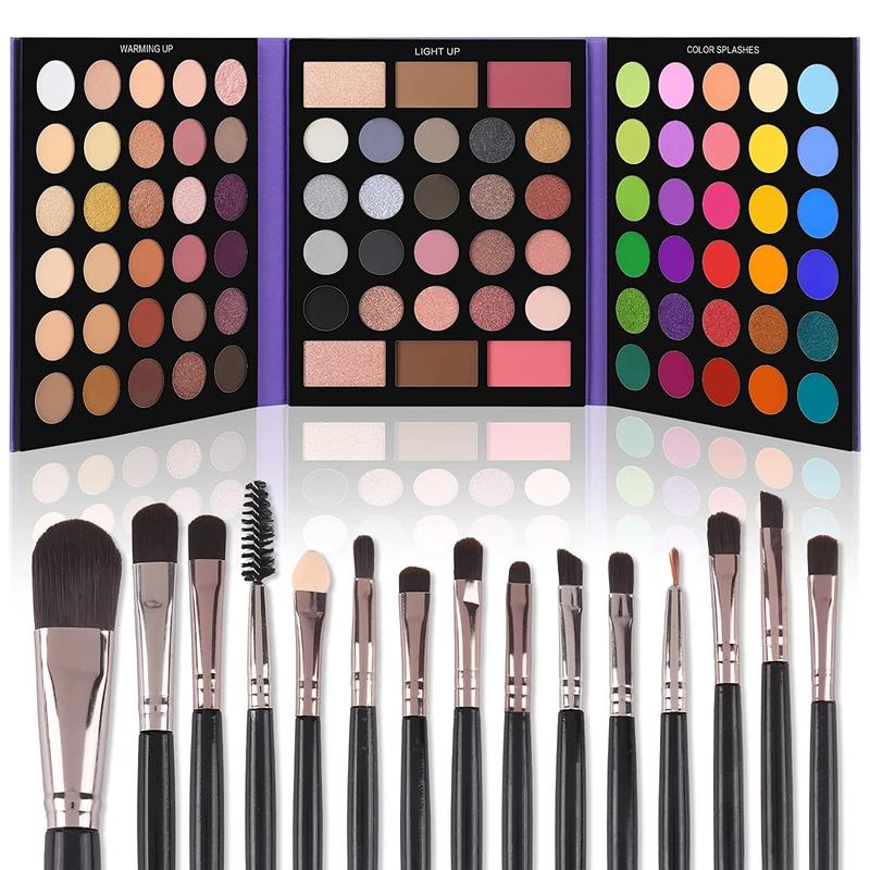 Colors Eyeshadow Palette with Brushes Makeup Set: Valentine's Day Gift