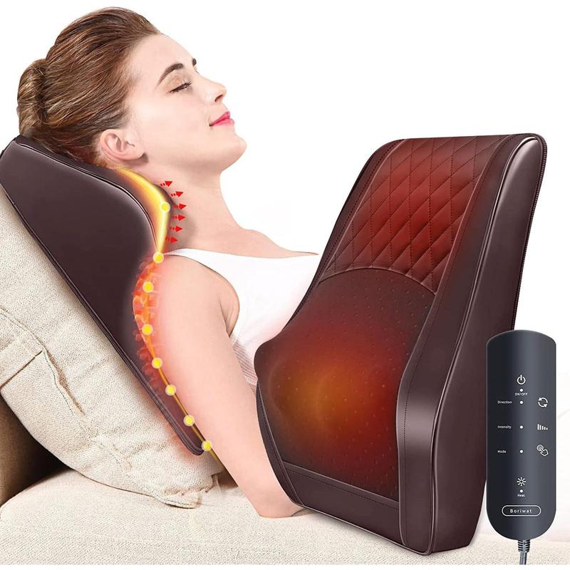 Back Massager Neck Massager with Heat, Shiatsu Massage Pillow for Pain Relief, Massagers for Neck and Back, Shoulder, Leg, Christmas Gifts for Men Women Mom Dad, Stress Relax at Home Office and Car Comfort Adjustable Daily