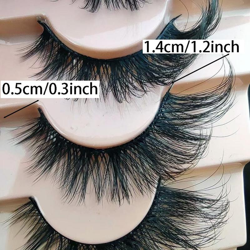 3D Fluffy False Eyelashes, 7 Pairs Wispy Soft Cluster Lashes, Natural Curling Eye Makeup Strip Lashes, Full Volume Eyelash for Lashes Extensions