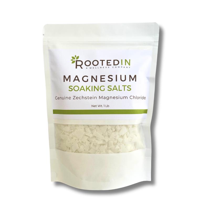 Rooted In Magnesium Soaking Salts | High Concentration Pure Zechstein Magnesium Chloride Flakes | Magnesium Foot, Bath Soak | DIY Magnesium Spray | Muscle Soreness, Tension, Promotes Sleep Body Care Comfort Skin Repair Restore Comfort magnesium body