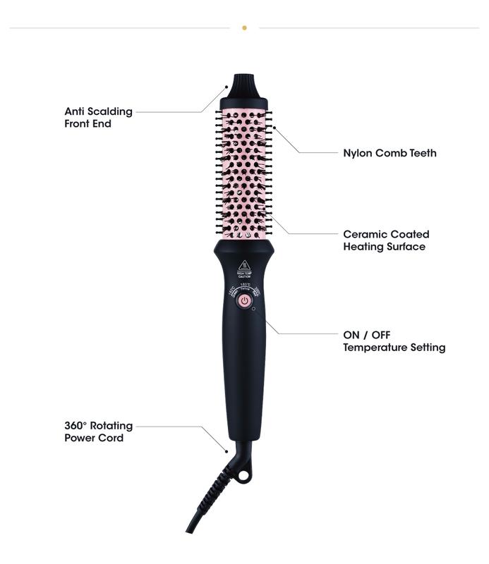 Wavytlk electric heated hair curler, fast heat up hair curling wand,professional  comfort heated haircare styling tool,halloween christmas fall gifts,winter gift wavy thermal brush negative ion ionic  brush wavy thermal brush