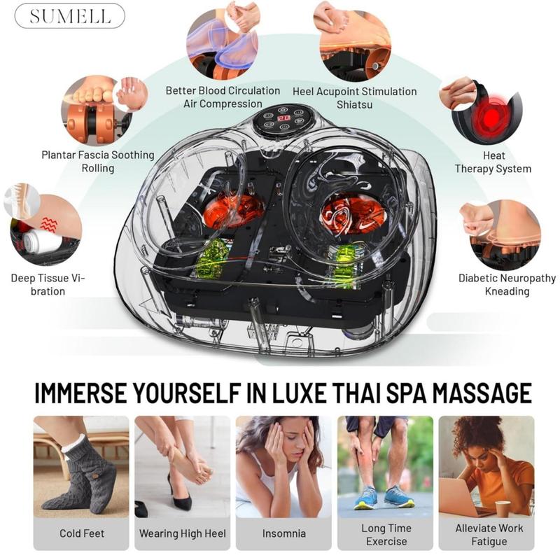 Shiatsu Foot Massager Machine with SoothingHeat, Deep Kneading Therapy,Air Compression,Relax for Home or Office Use